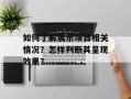 如何了解展示项目相关情况？怎样判断其呈现效果？