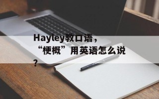 Hayley教口语，“梗概”用英语怎么说？