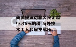 美国提议对非公民汇款征收5%的税 海外技术工人和雇主承压