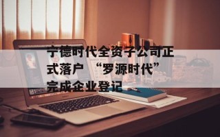 宁德时代全资子公司正式落户 “罗源时代”完成企业登记