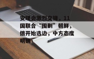 安理会激烈交锋，11国联合“围剿”朝鲜，俄开始选边，中方态度明确
