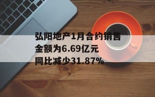 弘阳地产1月合约销售金额为6.69亿元 同比减少31.87%