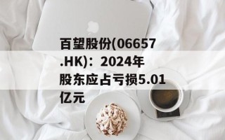 百望股份(06657.HK)：2024年股东应占亏损5.01亿元
