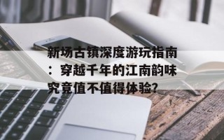 新场古镇深度游玩指南：穿越千年的江南韵味究竟值不值得体验？