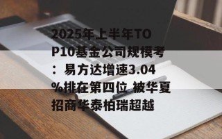 2025年上半年TOP10基金公司规模考：易方达增速3.04%排在第四位 被华夏招商华泰柏瑞超越