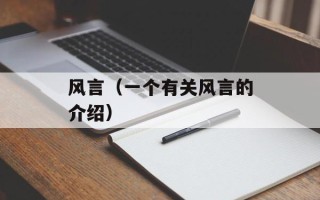 风言（一个有关风言的介绍）