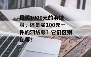 是买1000元的羽绒服，还是买100元一件的羽绒服？它们区别在哪？