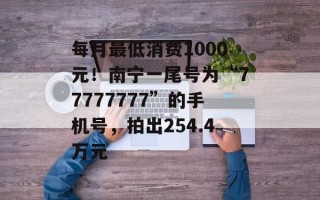 每月最低消费1000元！南宁一尾号为“77777777”的手机号，拍出254.4万元