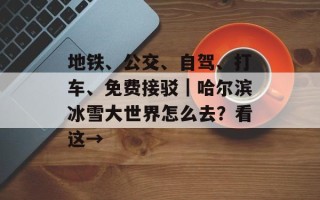 地铁、公交、自驾、打车、免费接驳｜哈尔滨冰雪大世界怎么去？看这→