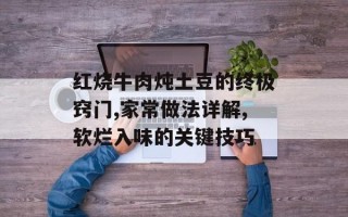 红烧牛肉炖土豆的终极窍门,家常做法详解,软烂入味的关键技巧