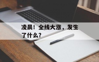 凌晨！全线大涨，发生了什么？