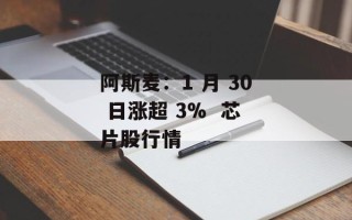 阿斯麦：1 月 30 日涨超 3%  芯片股行情