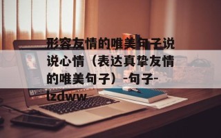 形容友情的唯美句子说说心情（表达真挚友情的唯美句子）-句子-lzdww