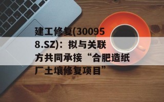 建工修复(300958.SZ)：拟与关联方共同承接“合肥造纸厂土壤修复项目”