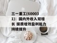 三一重工(600031)：国内外收入双增长 提质增效盈利能力持续提升
