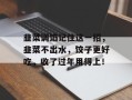 韭菜调馅记住这一招，韭菜不出水，饺子更好吃，收了过年用得上！