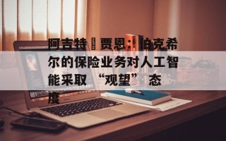 阿吉特・贾恩：伯克希尔的保险业务对人工智能采取 “观望” 态度