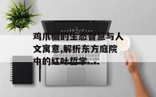鸡爪槭的生态智慧与人文寓意,解析东方庭院中的红叶哲学