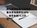 新三板创新层公司赛威客大宗交易折价30%，成交金额72.8万元