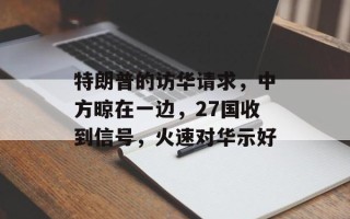 特朗普的访华请求，中方晾在一边，27国收到信号，火速对华示好