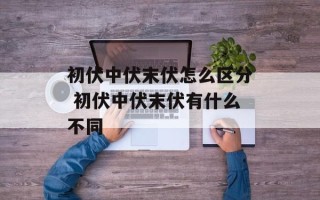 初伏中伏末伏怎么区分 初伏中伏末伏有什么不同