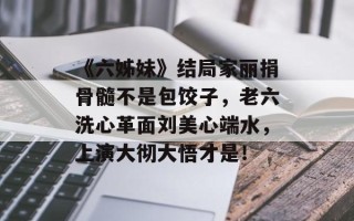 《六姊妹》结局家丽捐骨髓不是包饺子，老六洗心革面刘美心端水，上演大彻大悟才是！