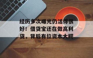 经历多次曝光仍活得很好！借贷宝还在做高利贷，背后有位资本大鳄