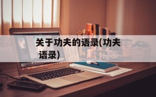 关于功夫的语录(功夫 语录)