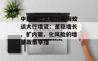 中国银行董事长葛海蛟谈大行增资：是稳增长、扩内需、化风险的增量政策举措
