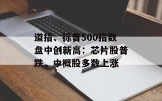 道指、标普500指数盘中创新高：芯片股普跌，中概股多数上涨