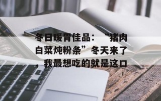 冬日暖胃佳品：“猪肉白菜炖粉条”冬天来了，我最想吃的就是这口