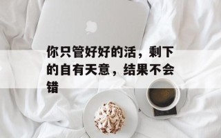 你只管好好的活，剩下的自有天意，结果不会错