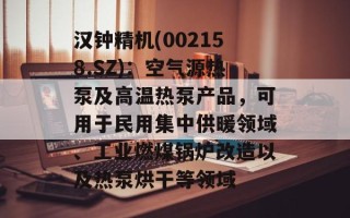 汉钟精机(002158.SZ)：空气源热泵及高温热泵产品，可用于民用集中供暖领域、工业燃煤锅炉改造以及热泵烘干等领域