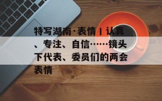 特写湖南·表情丨认真、专注、自信……镜头下代表、委员们的两会表情
