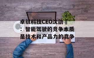 卓驭科技CEO沈劭劼：智能驾驶的竞争本质是技术和产品力的竞争