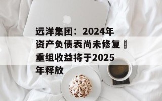 远洋集团：2024年资产负债表尚未修复 重组收益将于2025年释放