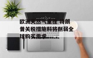 欧洲天然气重挫 特朗普关税措施料将削弱全球购买需求