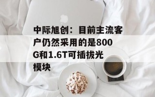 中际旭创：目前主流客户仍然采用的是800G和1.6T可插拔光模块