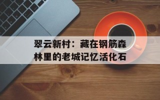 翠云新村：藏在钢筋森林里的老城记忆活化石