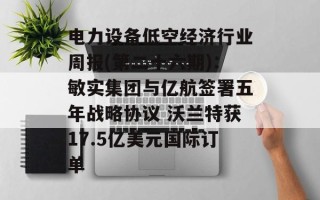 电力设备低空经济行业周报(第二十六期)：敏实集团与亿航签署五年战略协议 沃兰特获17.5亿美元国际订单