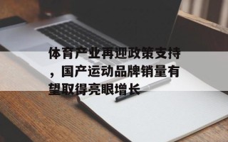 体育产业再迎政策支持，国产运动品牌销量有望取得亮眼增长