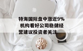 特海国际盘中涨近9% 机构看好公司稳健经营建议投资者关注