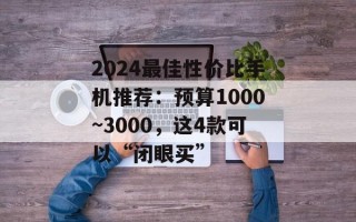 2024最佳性价比手机推荐：预算1000~3000，这4款可以“闭眼买”