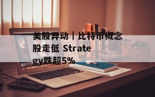 美股异动｜比特币概念股走低 Strategy跌超5%