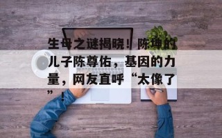 生母之谜揭晓！陈坤的儿子陈尊佑，基因的力量，网友直呼“太像了”！