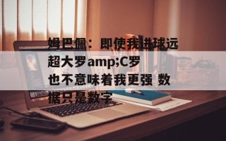 姆巴佩：即使我进球远超大罗amp;C罗 也不意味着我更强 数据只是数字