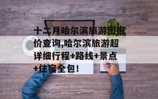 十二月哈尔滨旅游团报价查询,哈尔滨旅游超详细行程+路线+景点+住宿全包！