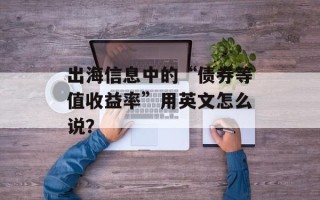 出海信息中的“债券等值收益率”用英文怎么说？