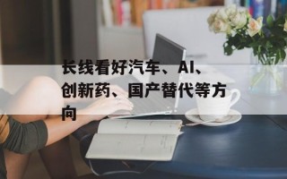 长线看好汽车、AI、创新药、国产替代等方向