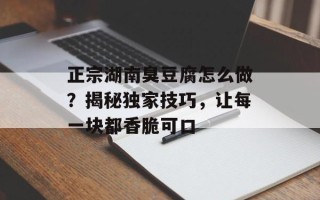 正宗湖南臭豆腐怎么做？揭秘独家技巧，让每一块都香脆可口